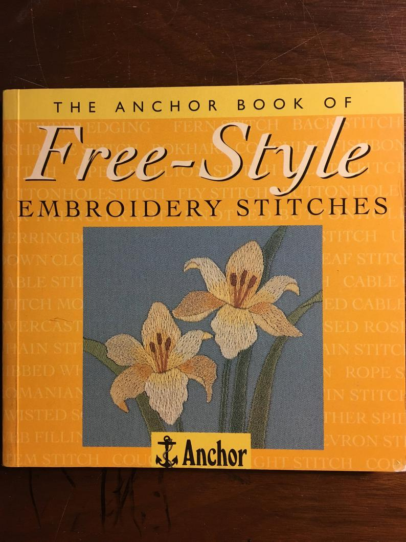 Embroidery On Paper Free Patterns The Anchor Book Of Free Style Embroidery Stitch Stitching Technique Embroidery Pattern Direction Instruction How To Embroider