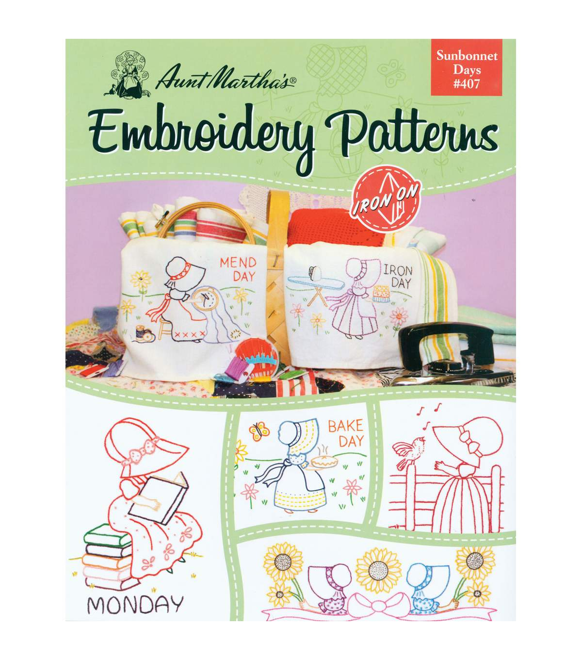 Embroidery Pattern Books Aunt Marthas Colonial Patterns Iron On Transfer Books Sunbonnet Days
