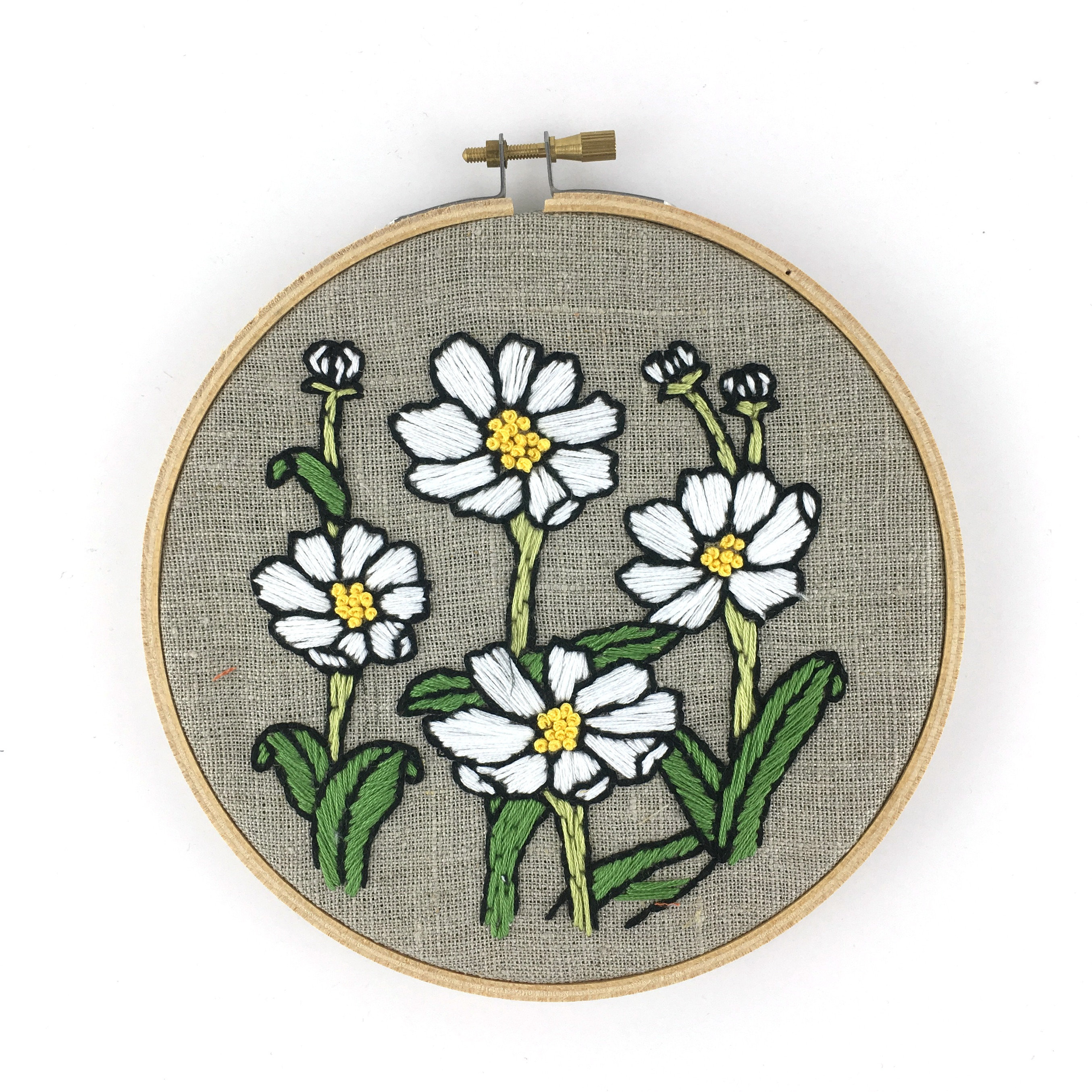 Embroidery Pattern Daisies Embroidery Kit Beginner Floral Embroidery Floral