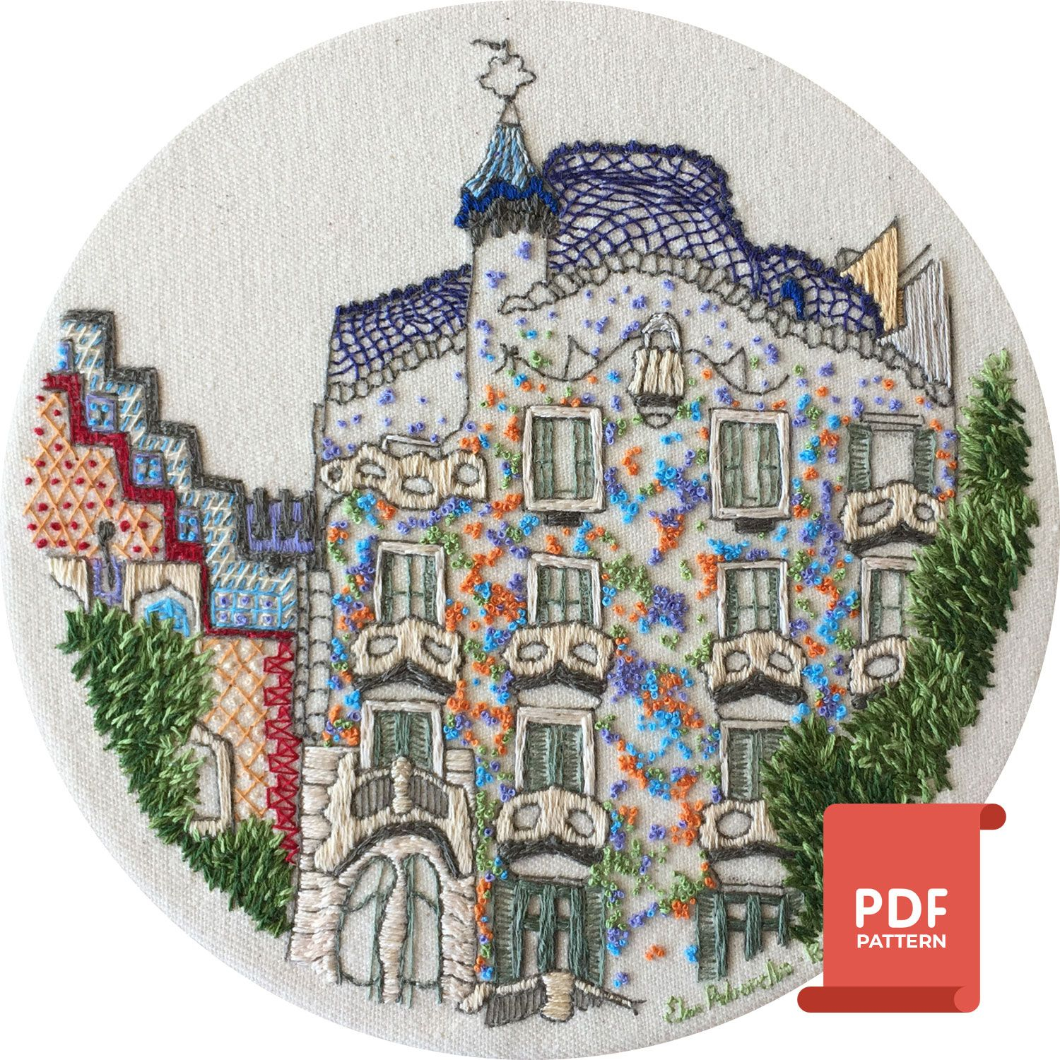 Embroidery Pattern French Knot Pattern Of Casa Battlo Hand Embroidery