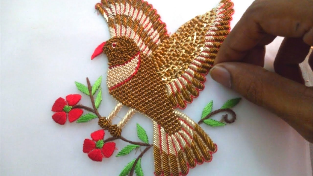 Embroidery Patterns Birds Hand Embroidery How To Make Zardosi Embroidery Bird Figure Hand Embroidery Bird Figure