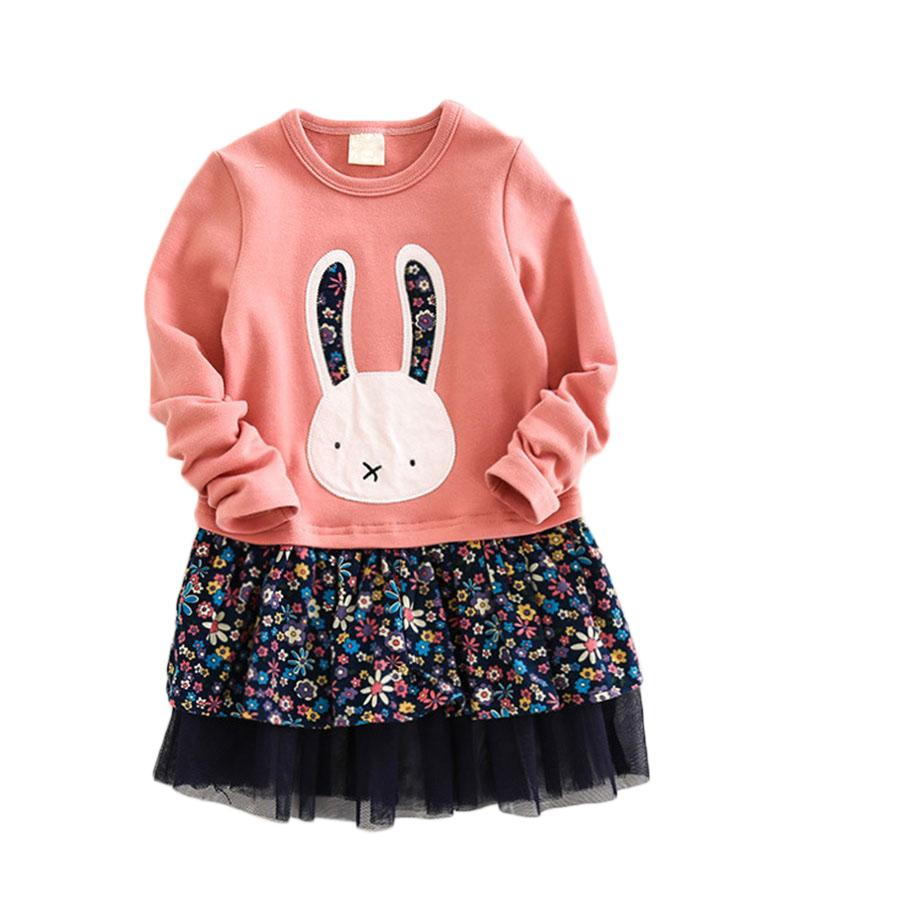 Embroidery Patterns For Kids Artishare Girls Dress 2017 Spring Princess Dress Long Sleeve Rabbit Embroidery Design For Kids Dress Children Clothes