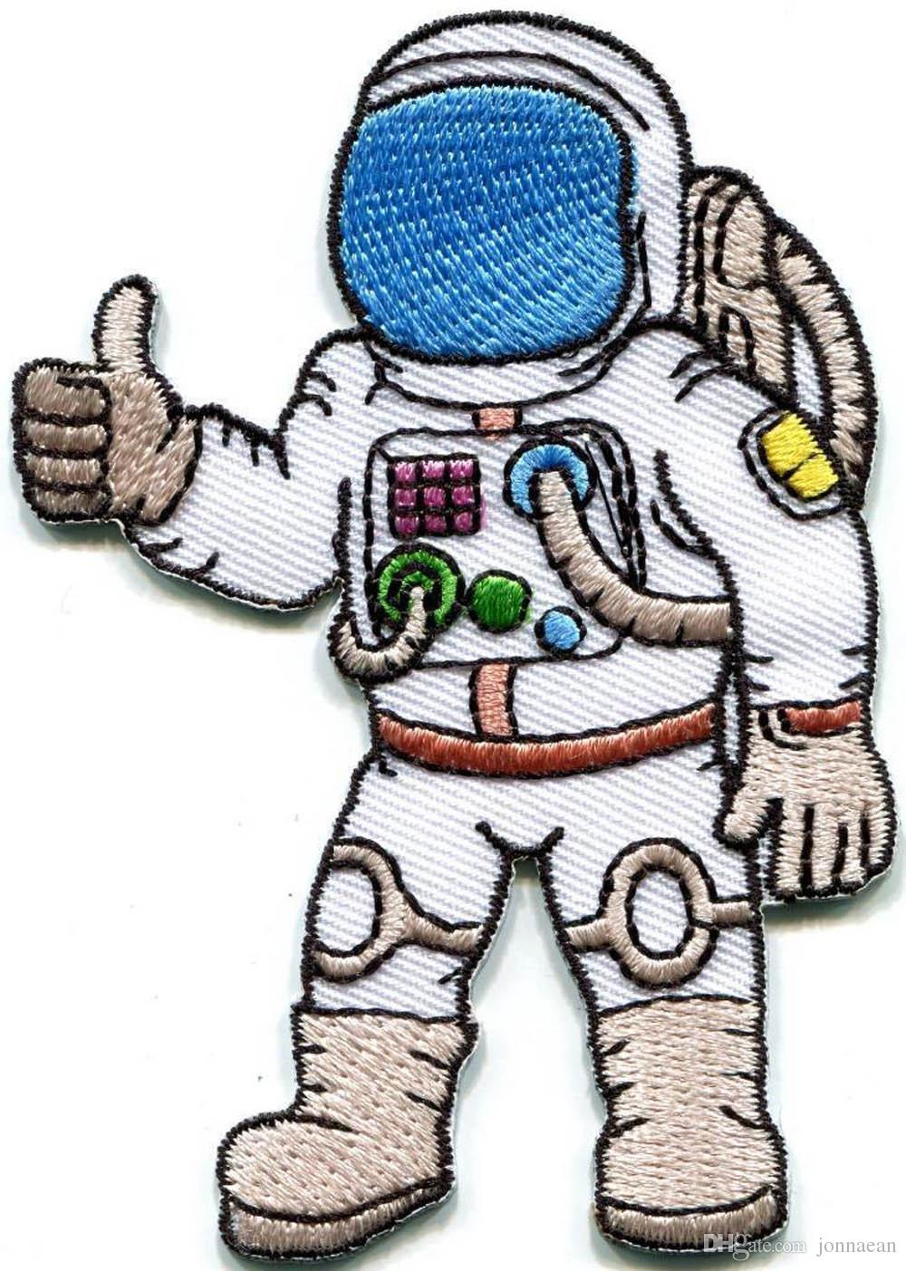 Embroidery Patterns For Sale Hot Sale Custom Embroidery Design Astronaut Cosmonaut Spaceman Retro Embroidered Applique Iron On Patch New Style Free Shipping