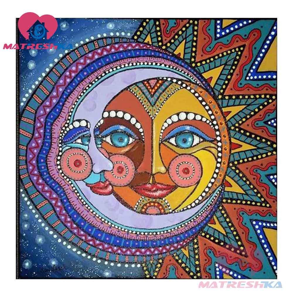 Embroidery Patterns For Sale Us 599 49 Offdiamond Painting Sun Moon Diamond Embroidery Patterns Diamond Mosaic Sale Embroidered With Rhinestones Cross Stitch Kits Crafts In
