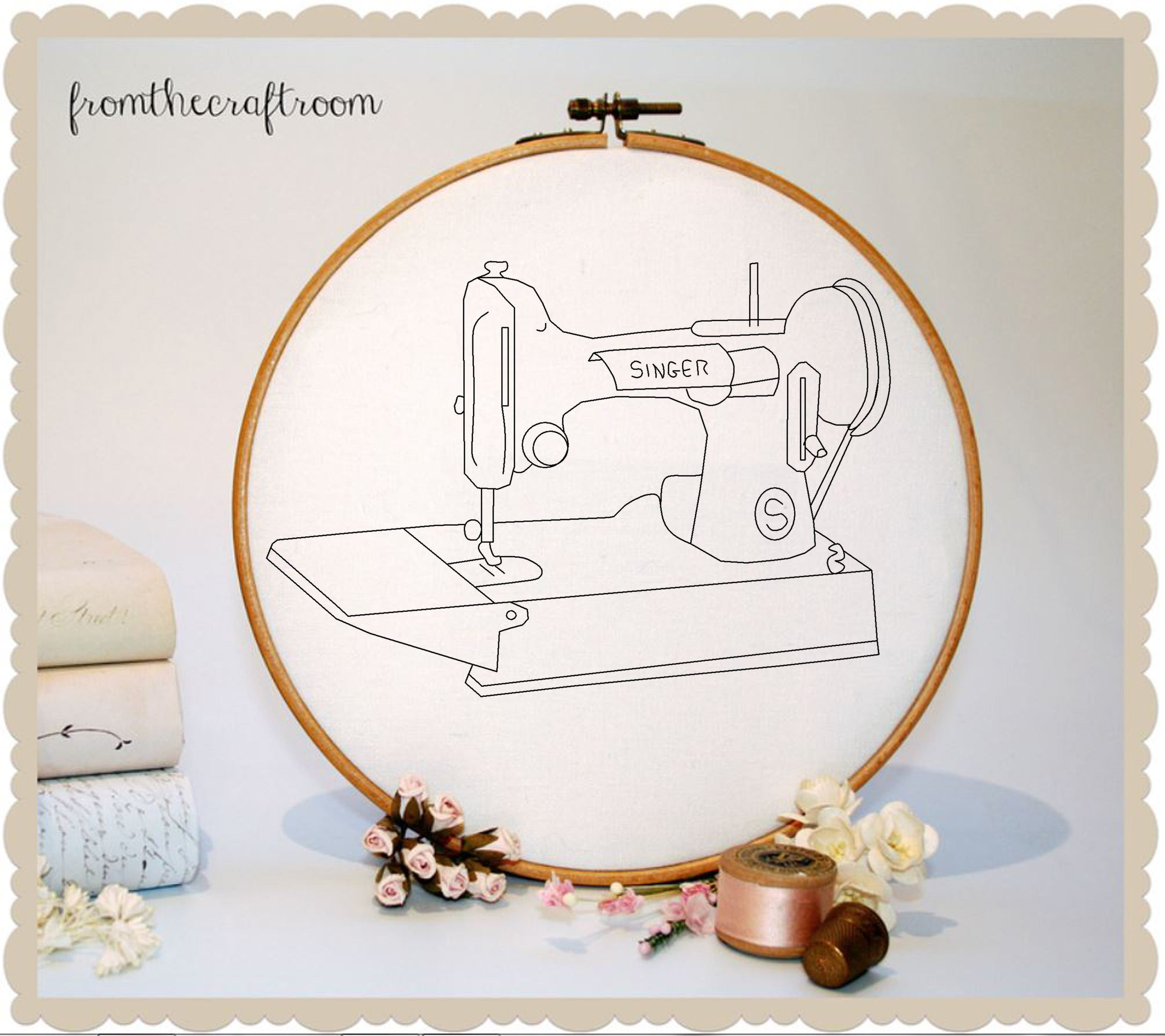 Embroidery Patterns For Sewing Machines Singer Featherweight Hand Embroidery Pattern Digital Download