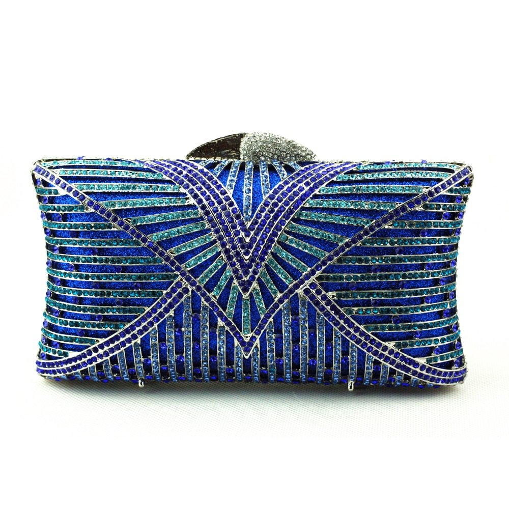 Embroidery Patterns Online Wholesale Champagne Blue Clutch Bag Small Size Crystal Clutch Purse