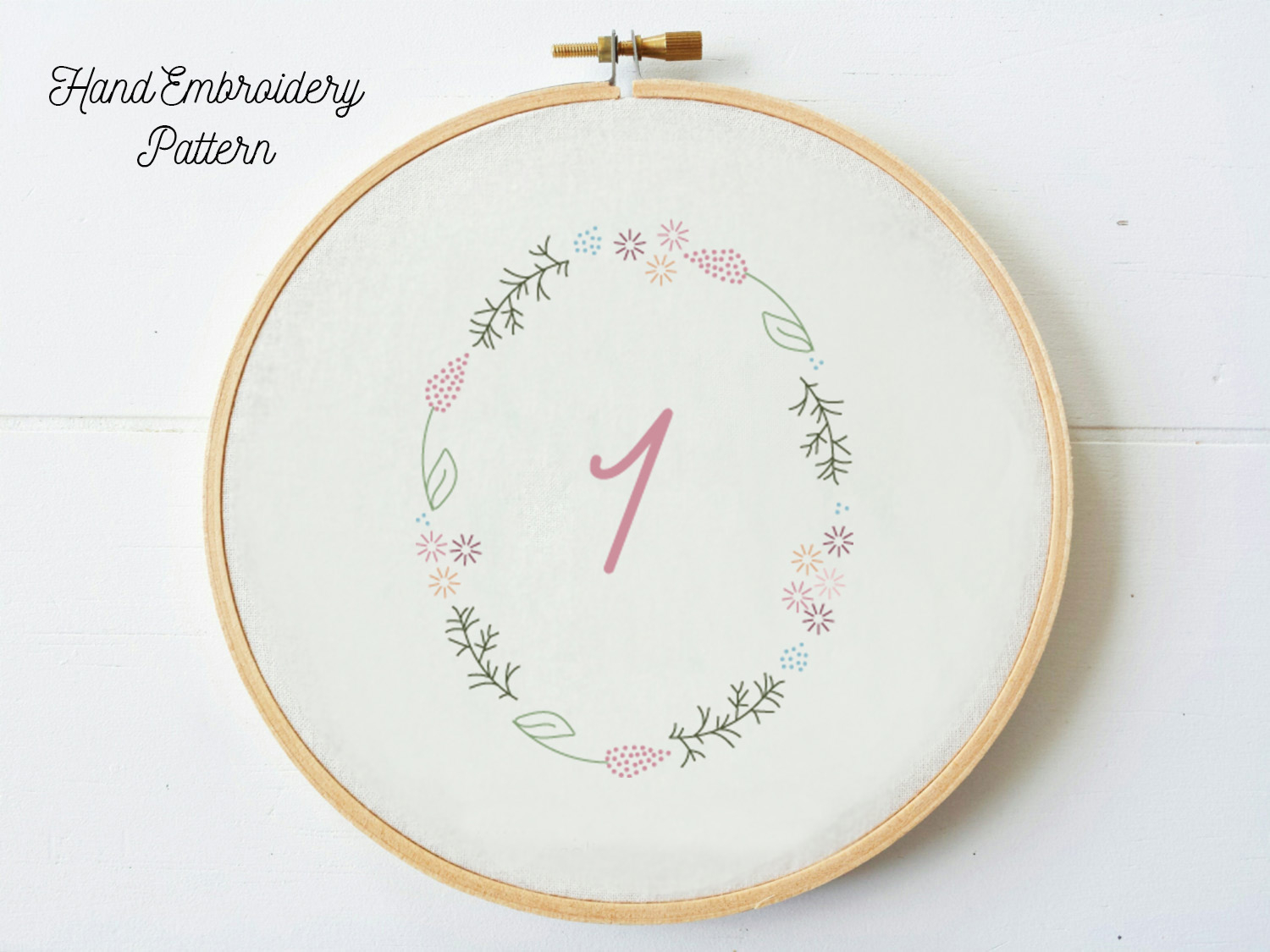 Embroidery Patterns Pdf Bundle 1 10 Numbers In Floral Frame Hand Embroidery Pdf Pattern Instructions