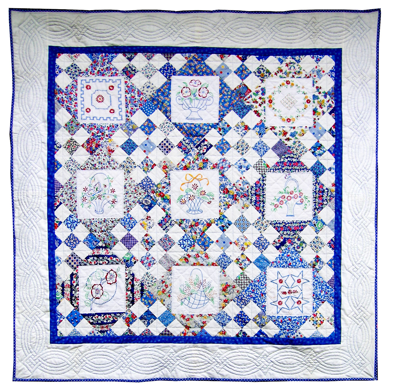 Embroidery Quilt Patterns Embroidered Basket Quilt Q Is For Quilter