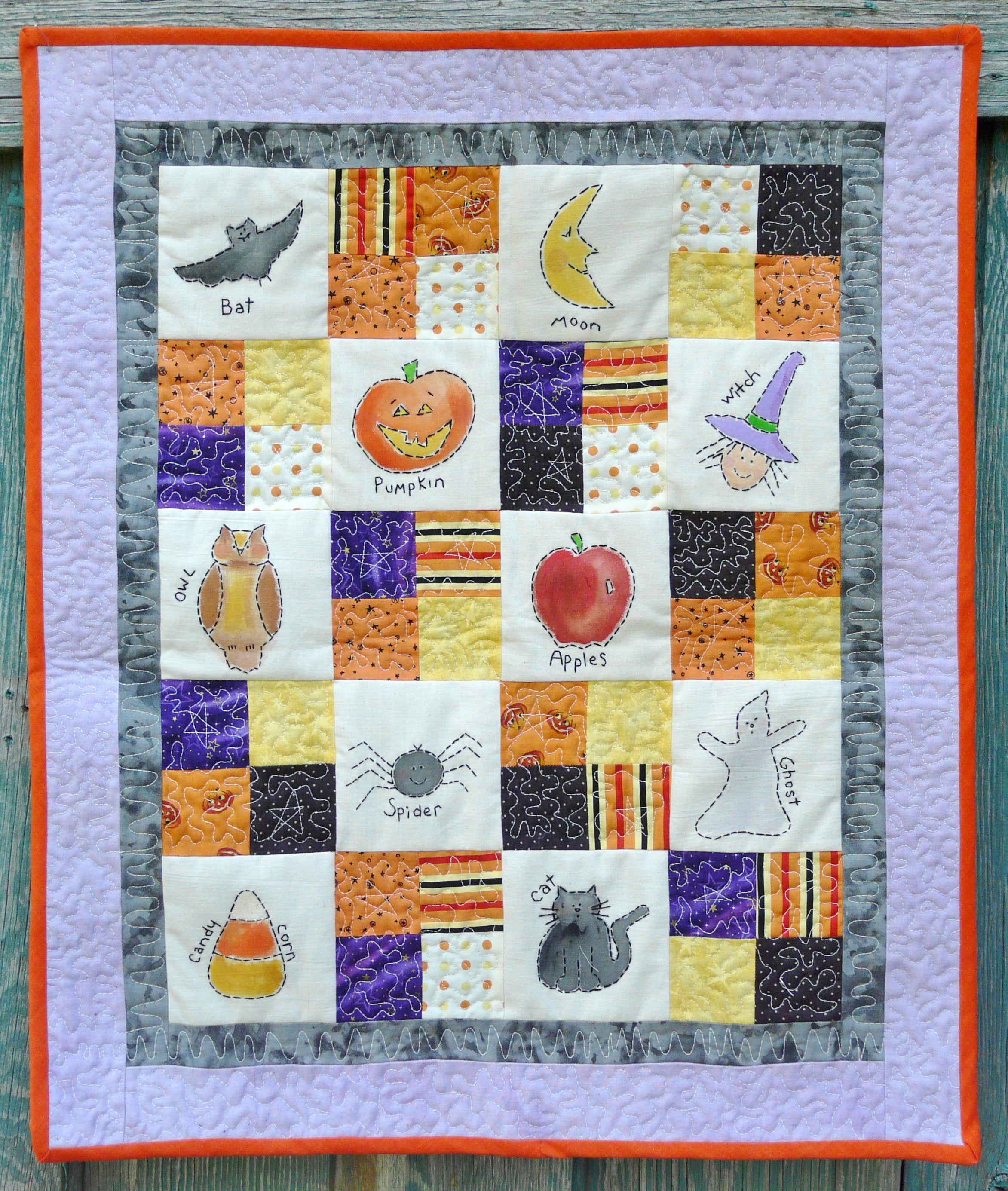 Embroidery Quilt Patterns Halloween Sampler Embroidery Quilt Pattern Pdf Wallhanging Pumpkin Paint