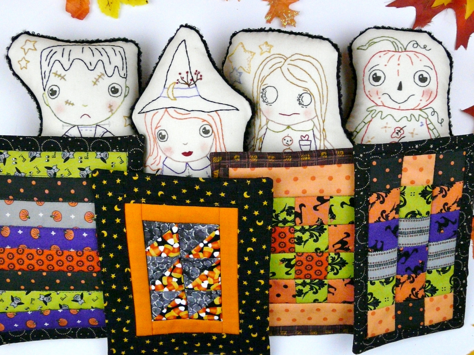 Embroidery Quilt Patterns Halloween Zombie Embroidery Doll And Mini Quilt Pattern 391