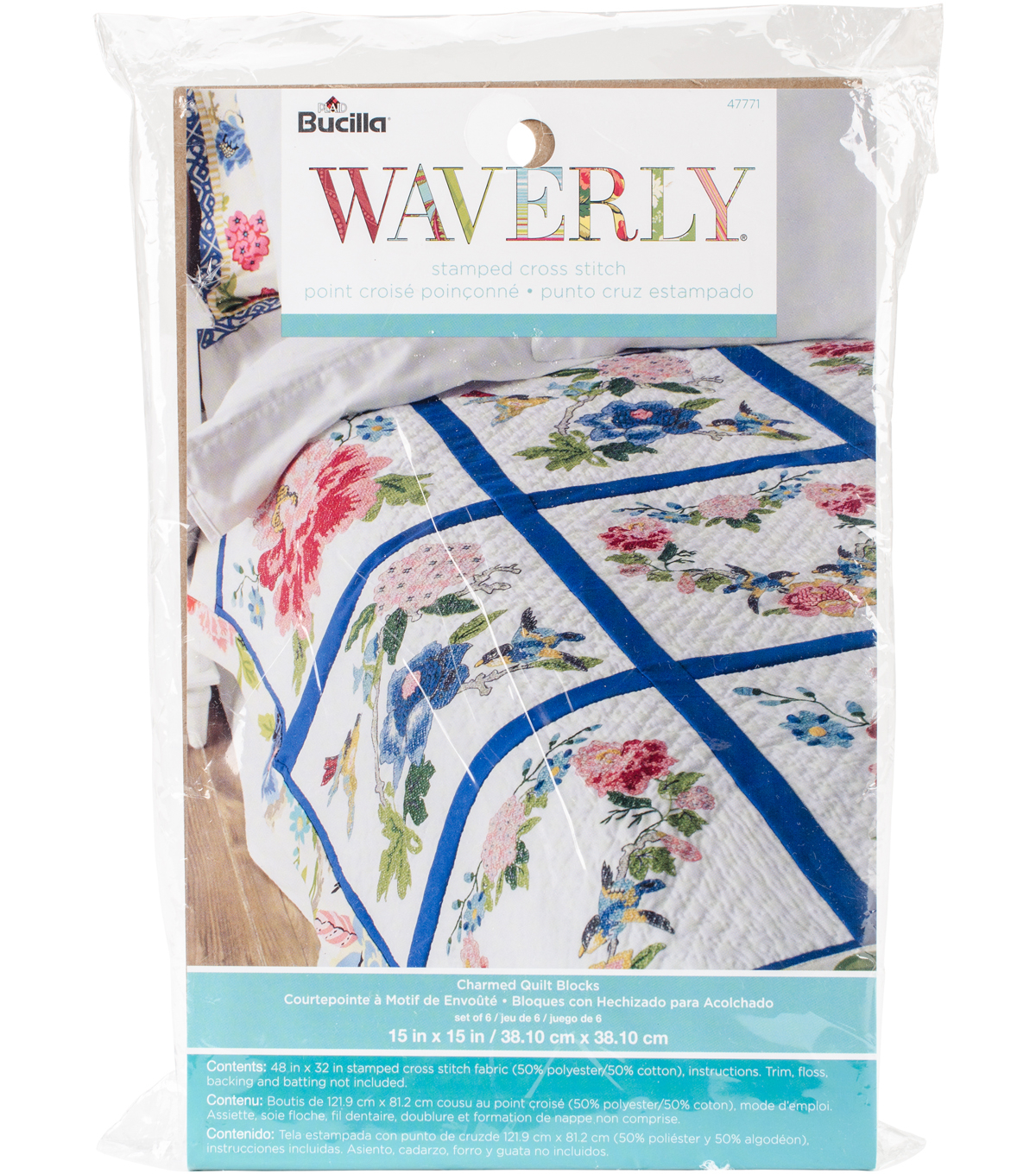 Embroidery Quilt Patterns Stamped Embroidery Quilt Blocks 15x15 6 Pack Waverly Charmed