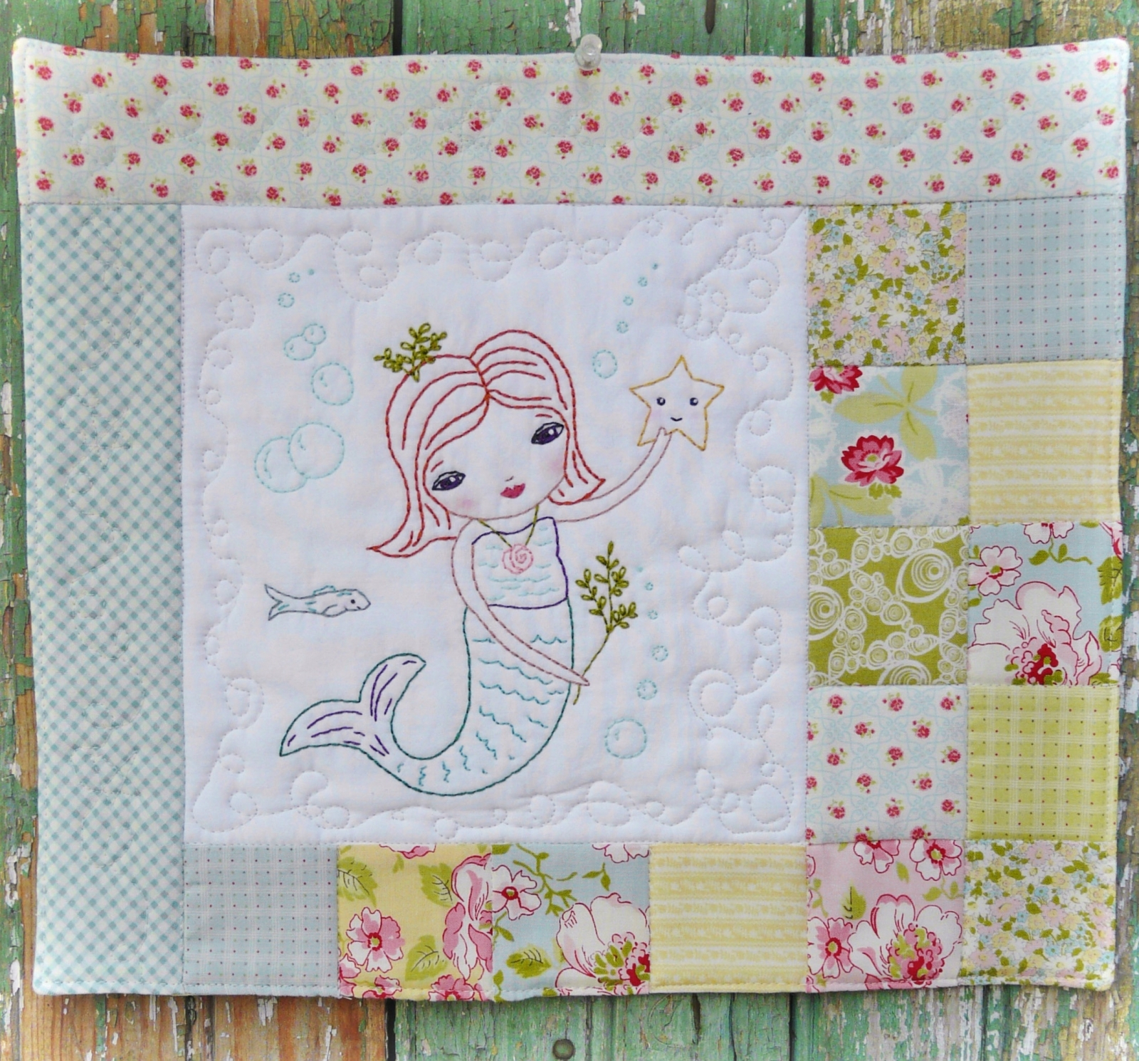 Embroidery Quilt Patterns The Merry Mermaid Embroidery Mini Quilt Pattern 371
