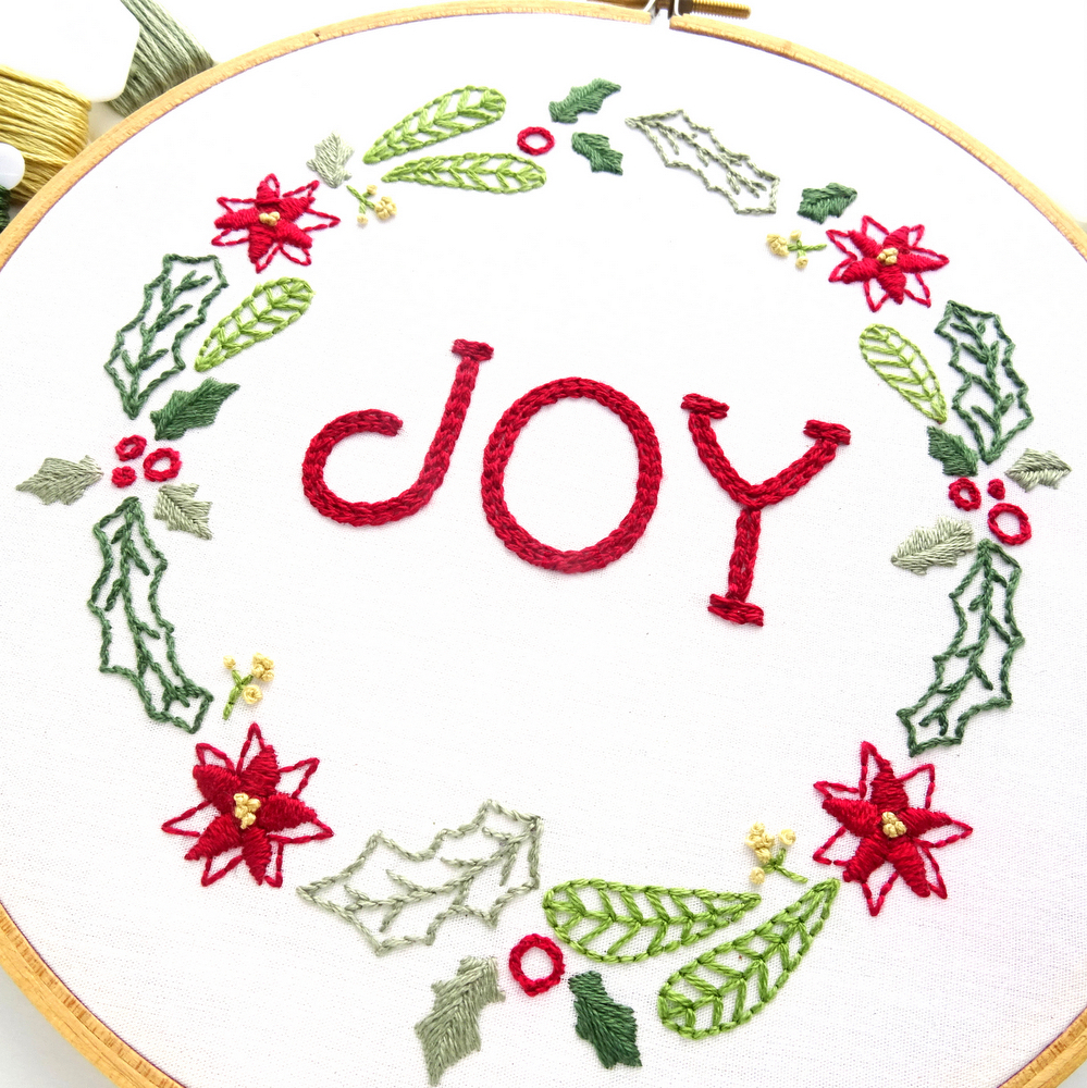 Embroidery Stitch Patterns Christmas Wreath Hand Embroidery Pattern