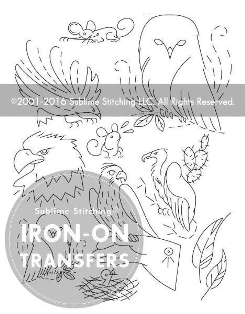 Embroidery Transfer Patterns Birds Of Prey Iron On Hand Embroidery Transfer Patterns Modern Contemporary Designs Sublime Stitching