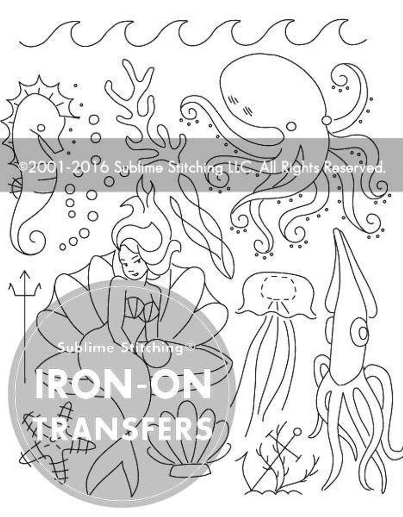 Embroidery Transfer Patterns Under The Sea Iron On Hand Embroidery Transfer Patterns Modern Contemporary Designs Sublime Stitching