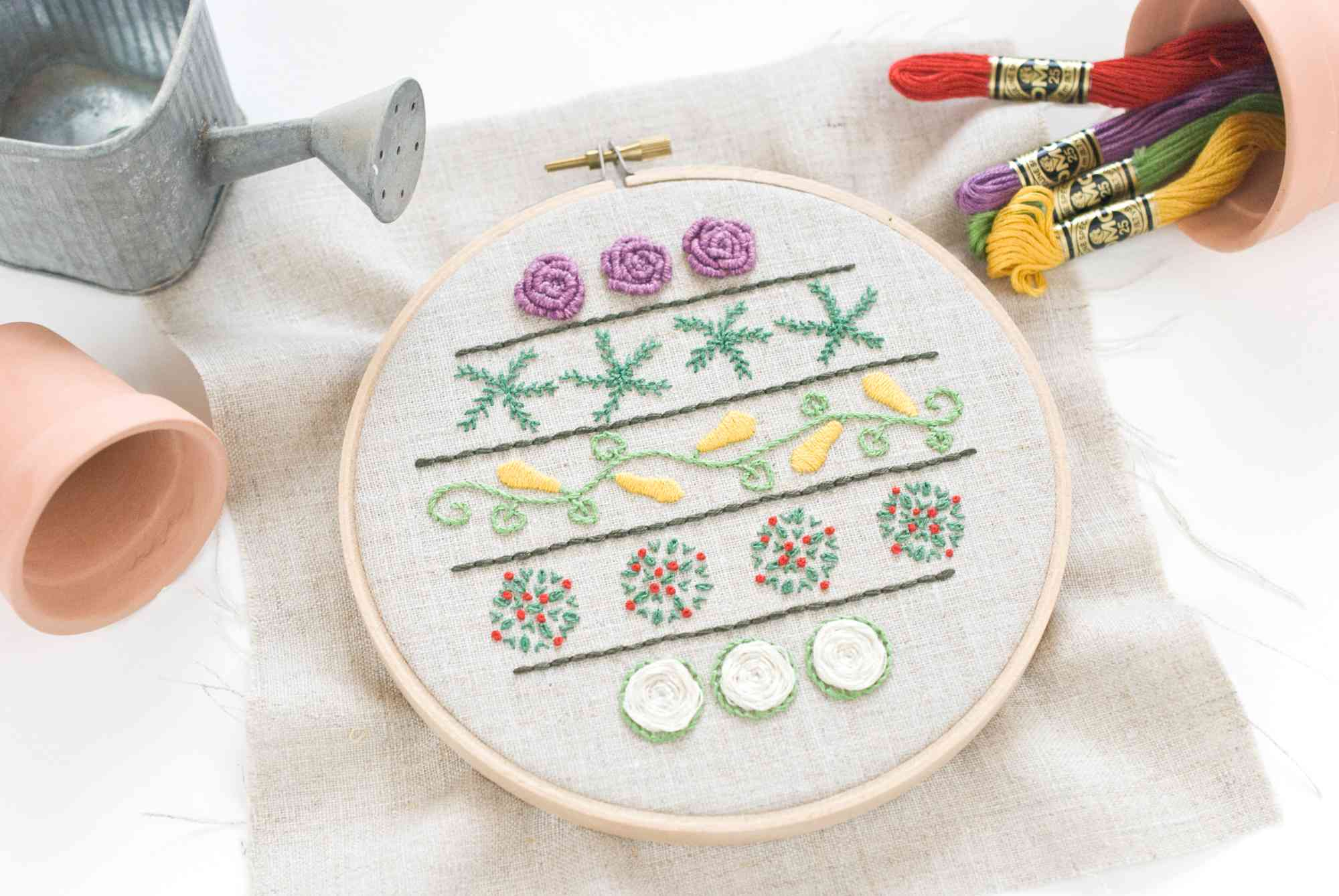 English Embroidery Patterns 10 Gardening Inspired Embroidery Patterns