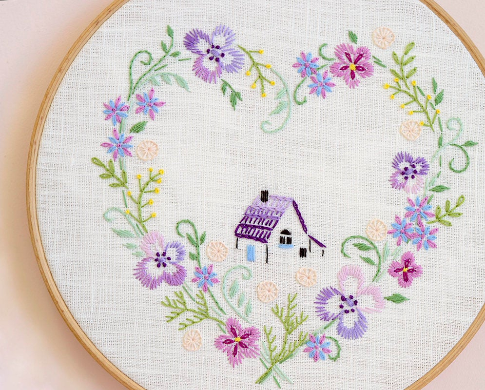 English Embroidery Patterns Hand Embroidery Patterns Pdf Floral Embroidery Home Sweet Home Diy French Country Naiveneedle