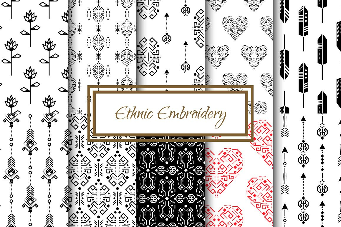 Ethnic Embroidery Patterns Ethnic Embroidery Seamless Patterns