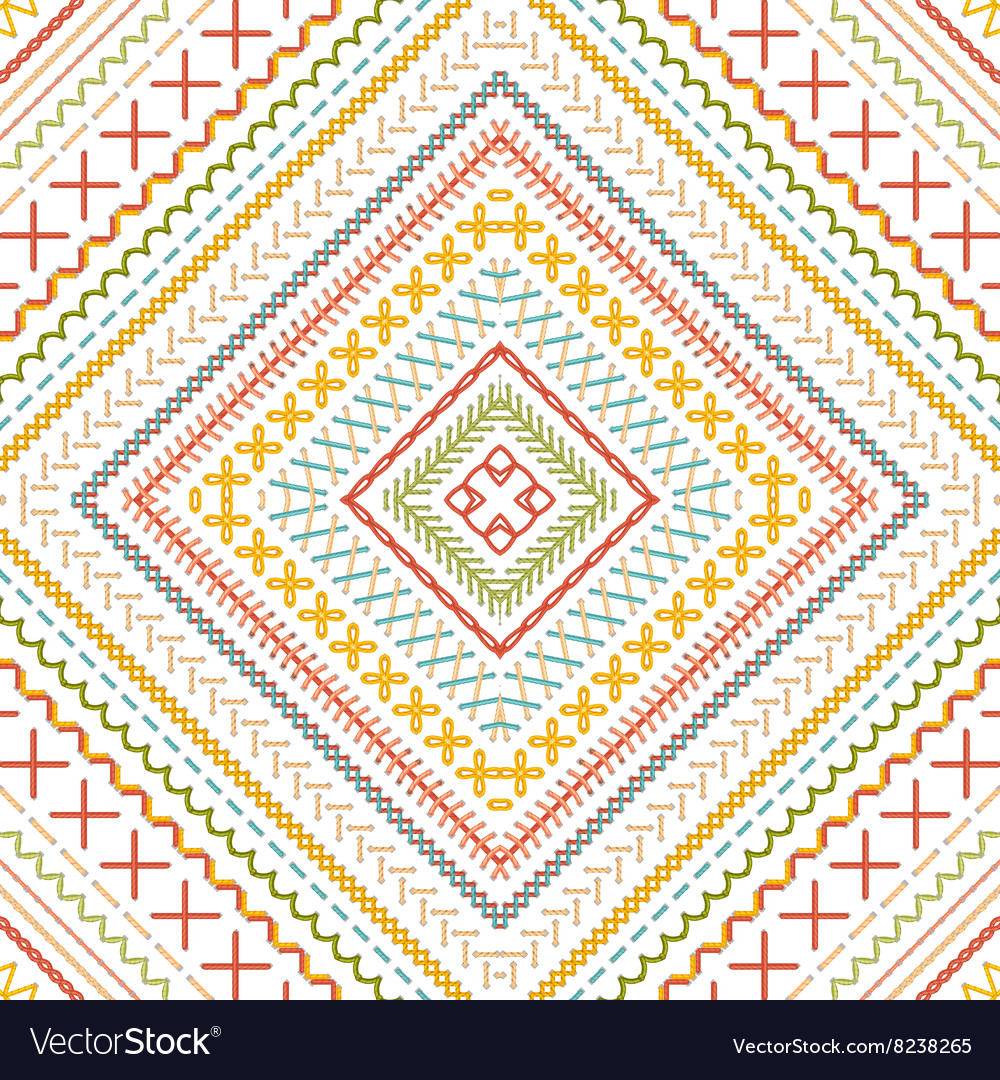 Ethnic Embroidery Patterns Seamless Tribal Embroidery Pattern