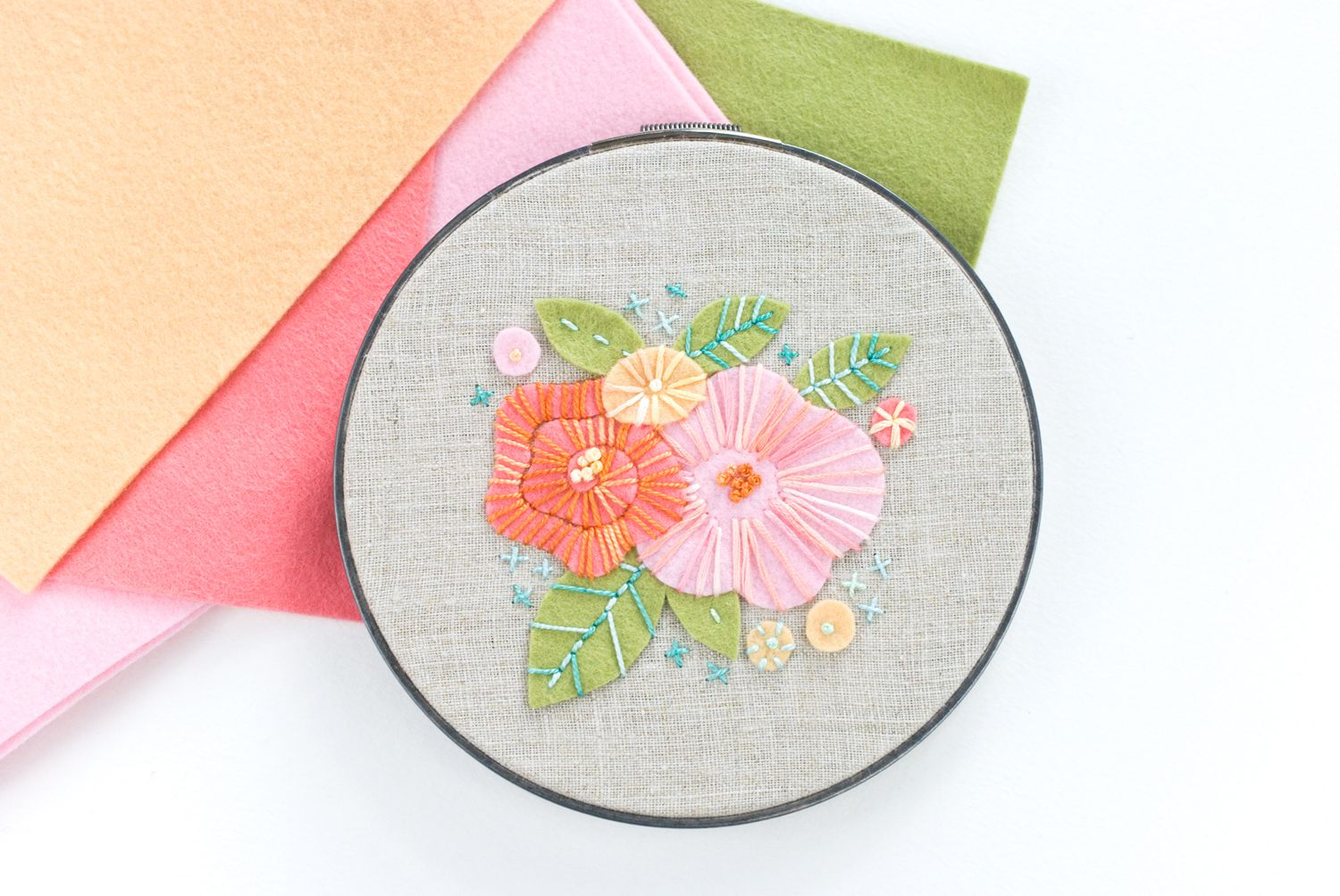 Felt Embroidery Patterns How To Create Embroidered Felt Flowers