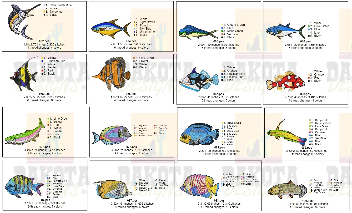 Fish Embroidery Patterns 100 Fish Embroidery Designs