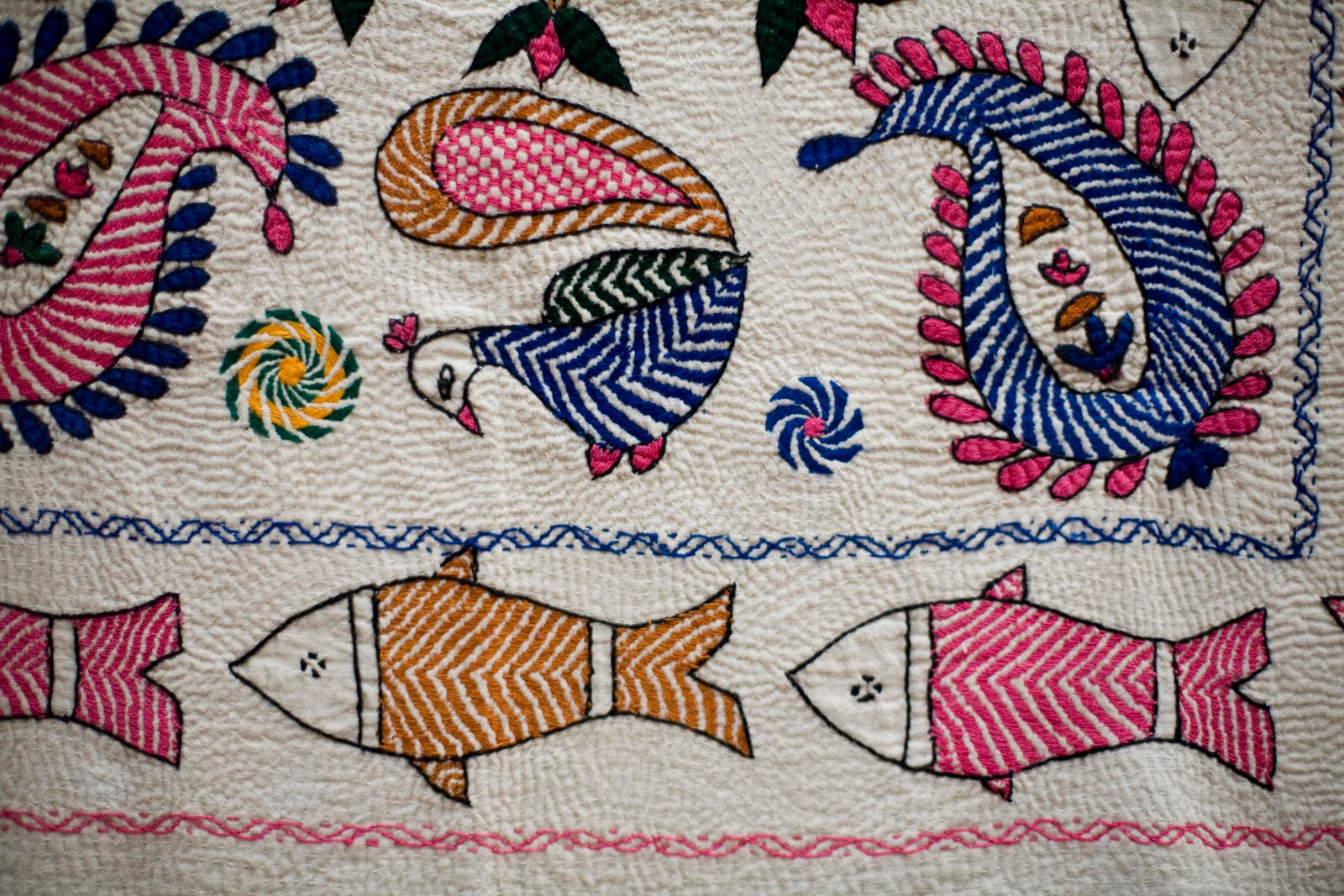 Fish Embroidery Patterns Kantha Traditional Embroidery From India Nidhi Saxenas Blog