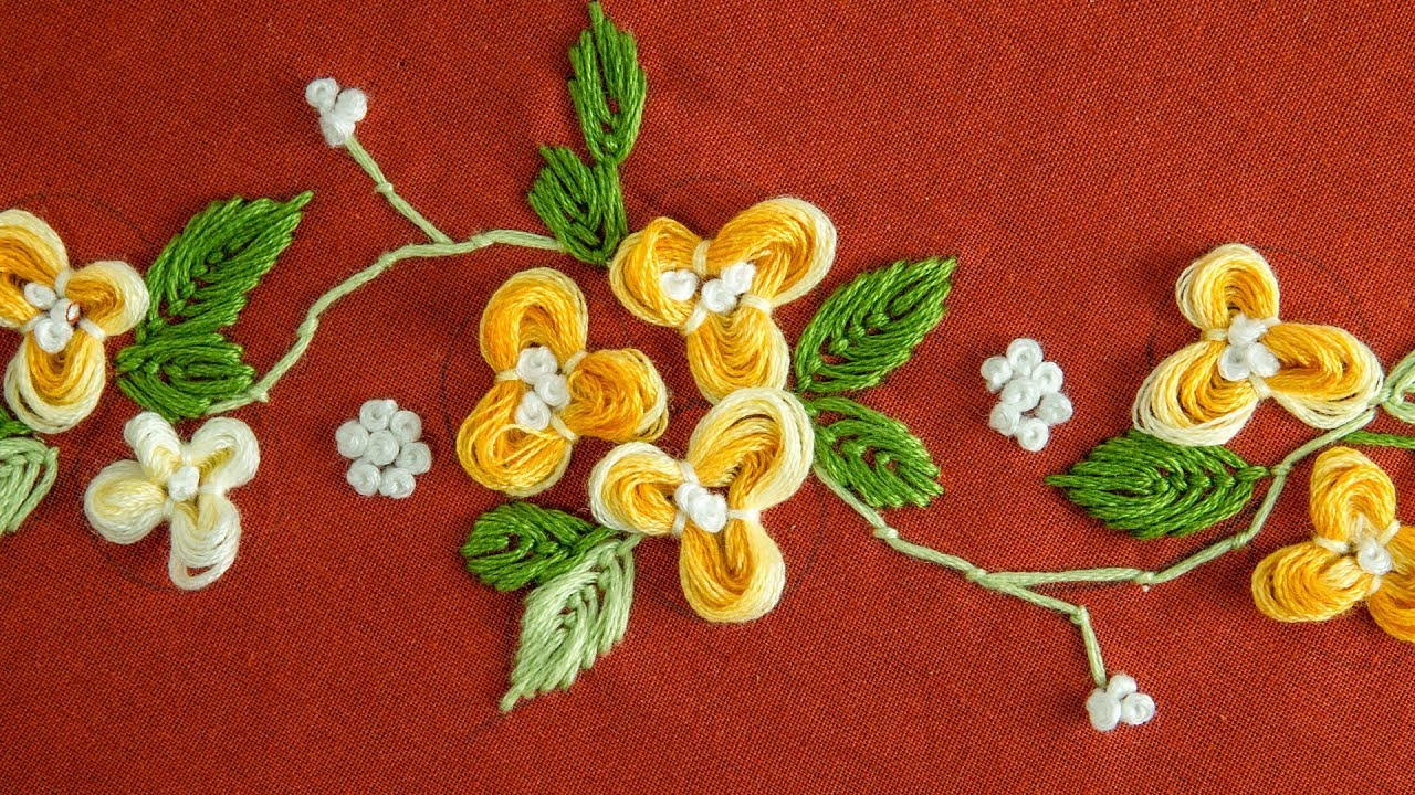 Flower Embroidery Pattern Easy Diy Flower Hand Embroidery Pattern Handiworks