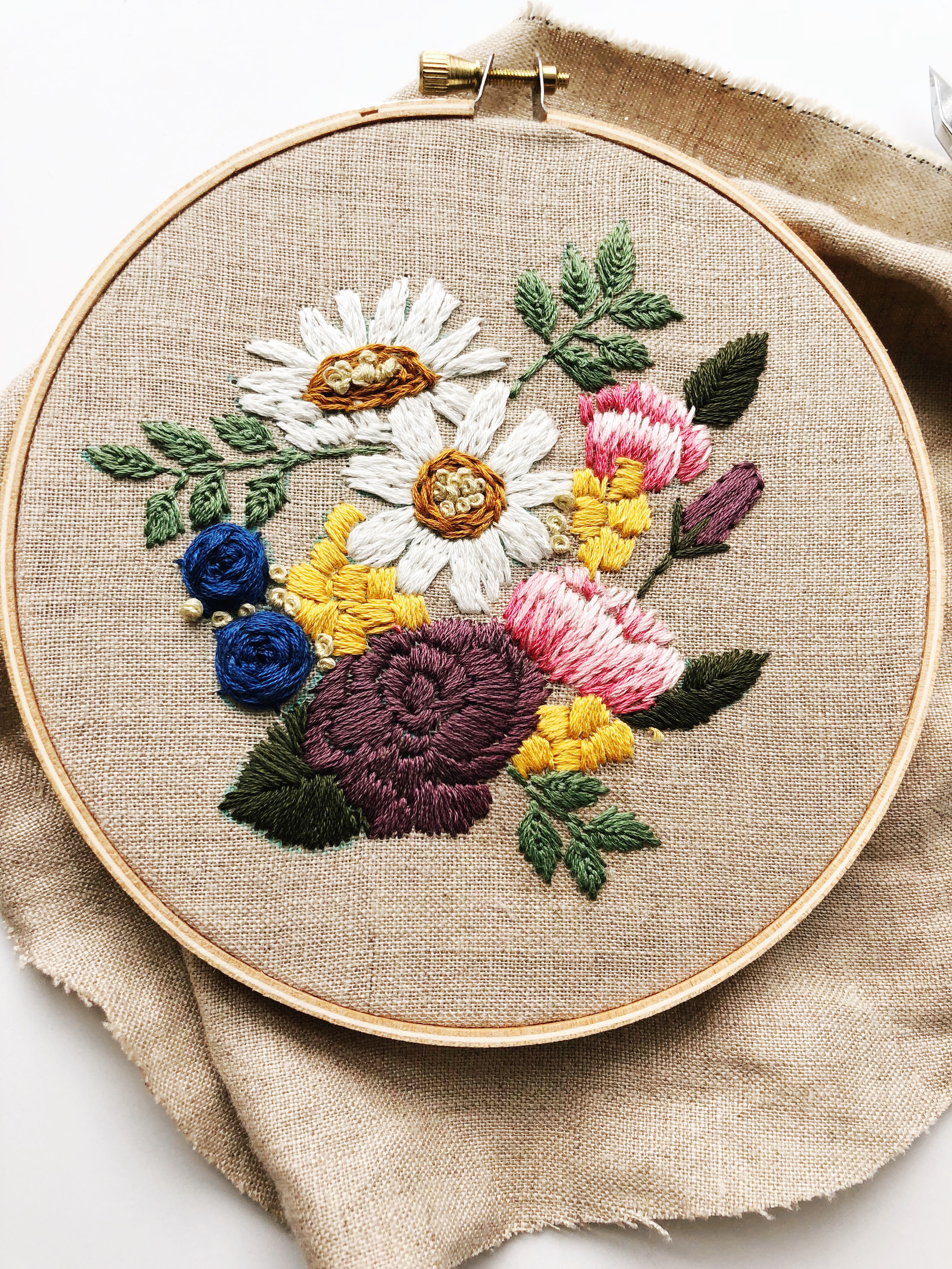 Flower Embroidery Pattern Flower Bouquet Embroidery Pattern