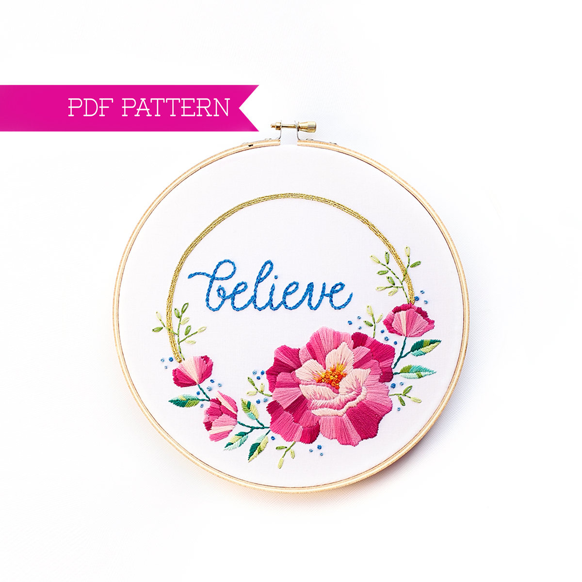 Flower Embroidery Pattern Flower Embroidery Pattern Floral Embroidery Design Flower Pattern One Word Pdf Pattern Hoop Art Hand Embroidery Floral Letter