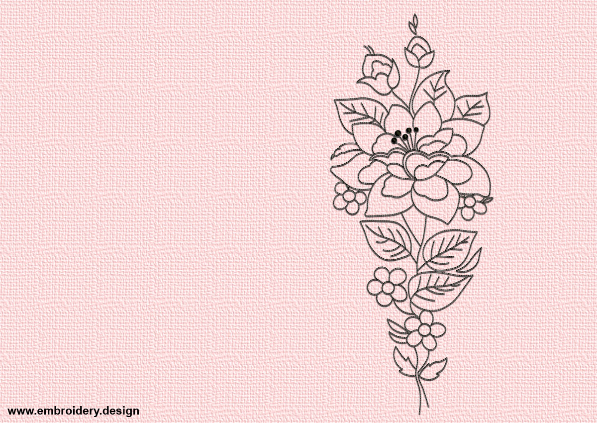 Flower Embroidery Pattern Outline Flower