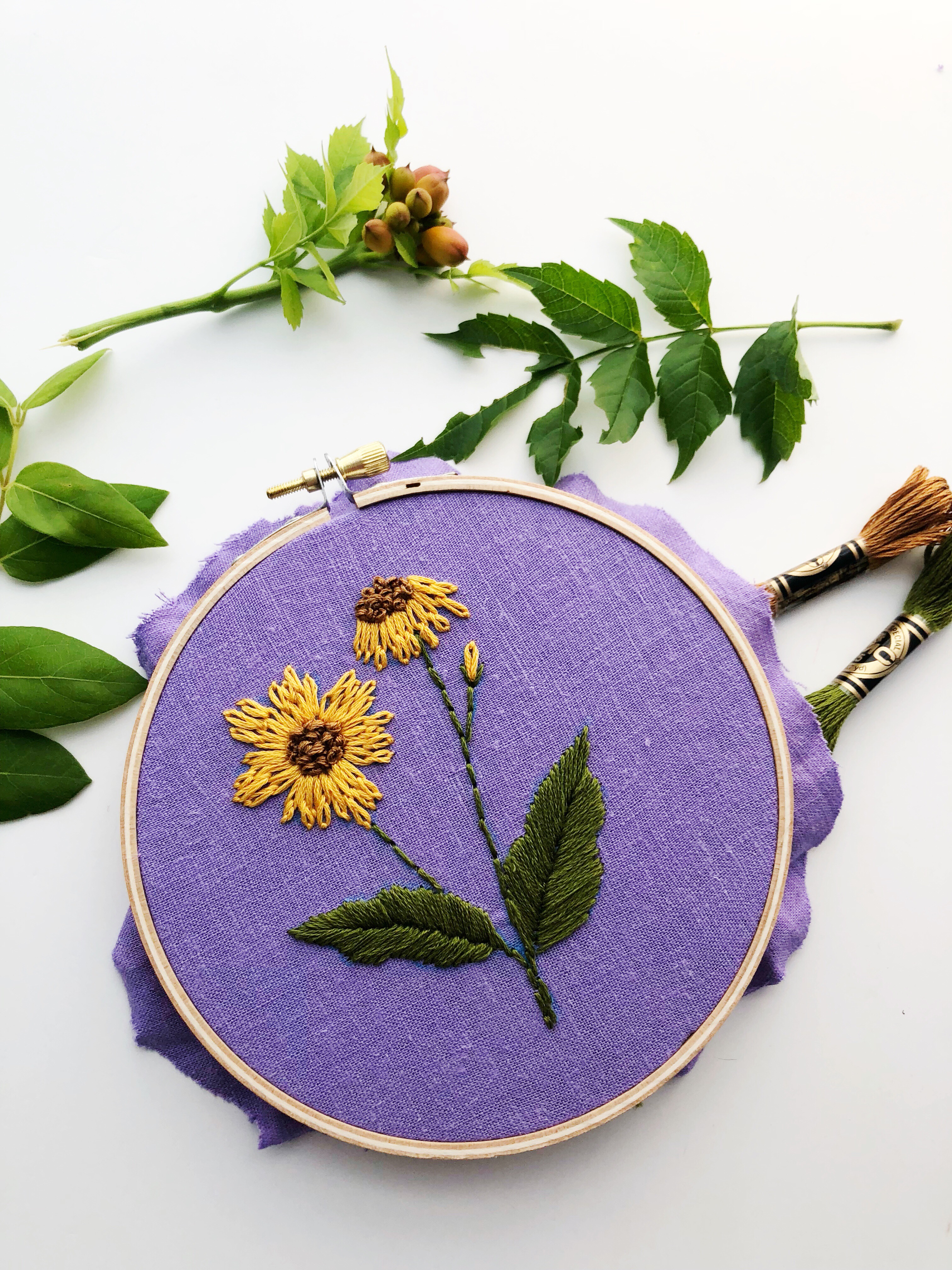 Flower Embroidery Pattern Yellow Flower Embroidery Pattern