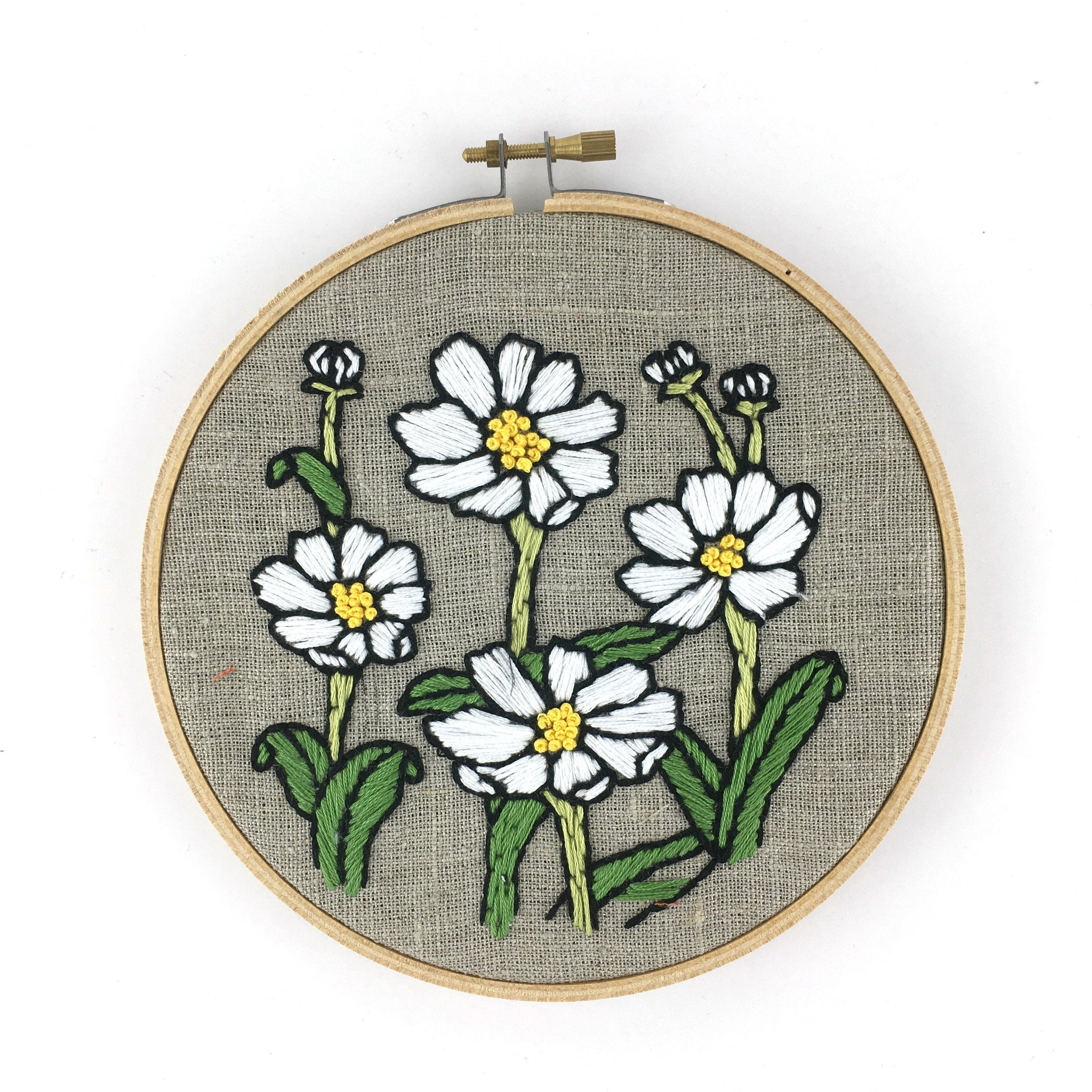 Flower Embroidery Patterns Daisies Embroidery Kit Beginner Floral Embroidery Floral