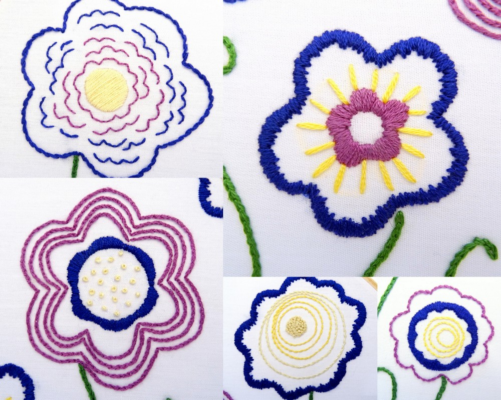 Flower Embroidery Patterns Free Doodle Flower Embroidery Pattern Wandering Threads Embroidery