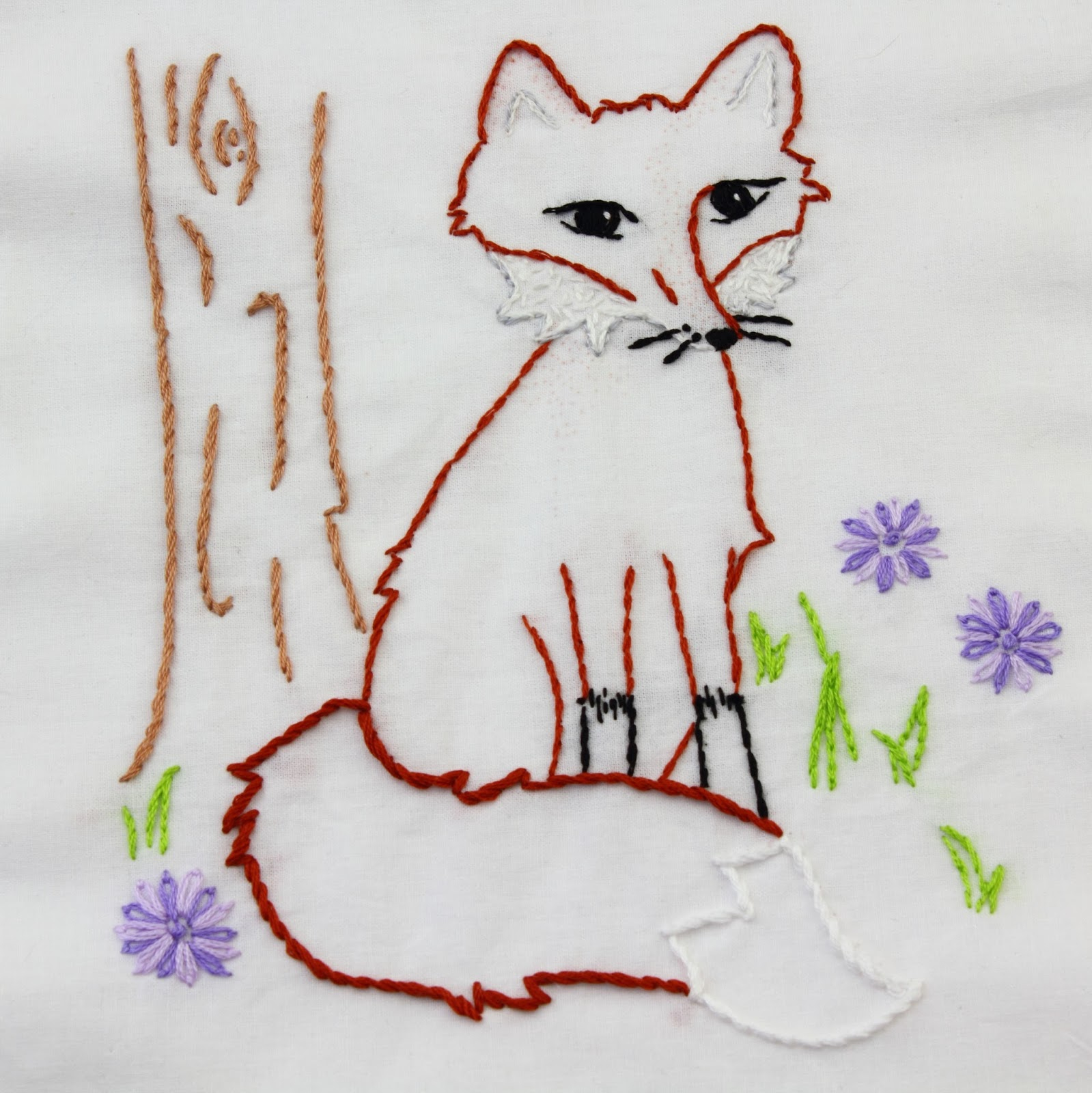 Fox Embroidery Pattern Big B Fox Embroidery Pattern