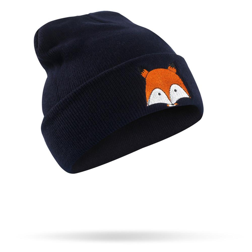 Fox Embroidery Pattern Cute Fox Embroidery Pattern Hat Unisex Warm Hat Knitted Cap Hats Warm Cap Soft Hot Sale N05