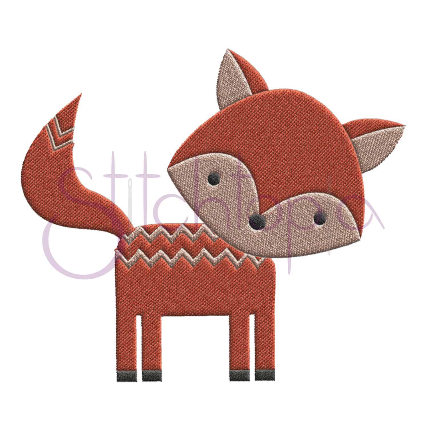 Fox Embroidery Pattern Forest Animals Fox Embroidery Design