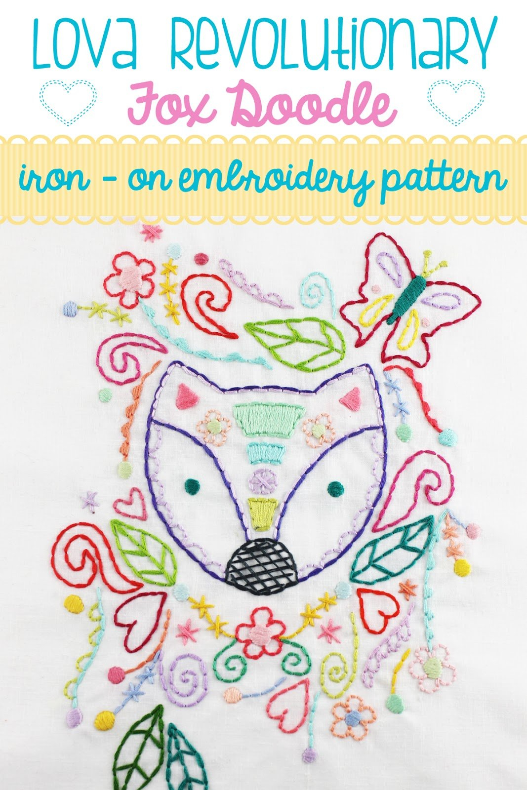 Fox Embroidery Pattern Fox Doodle Embroidery Pattern