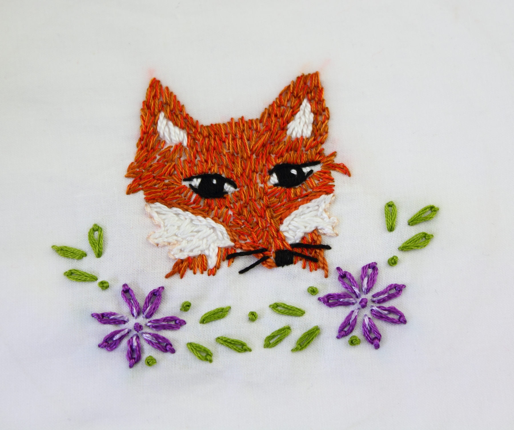 Fox Embroidery Pattern Fox Embroidery Design Fox Hand Embroidery Pattern