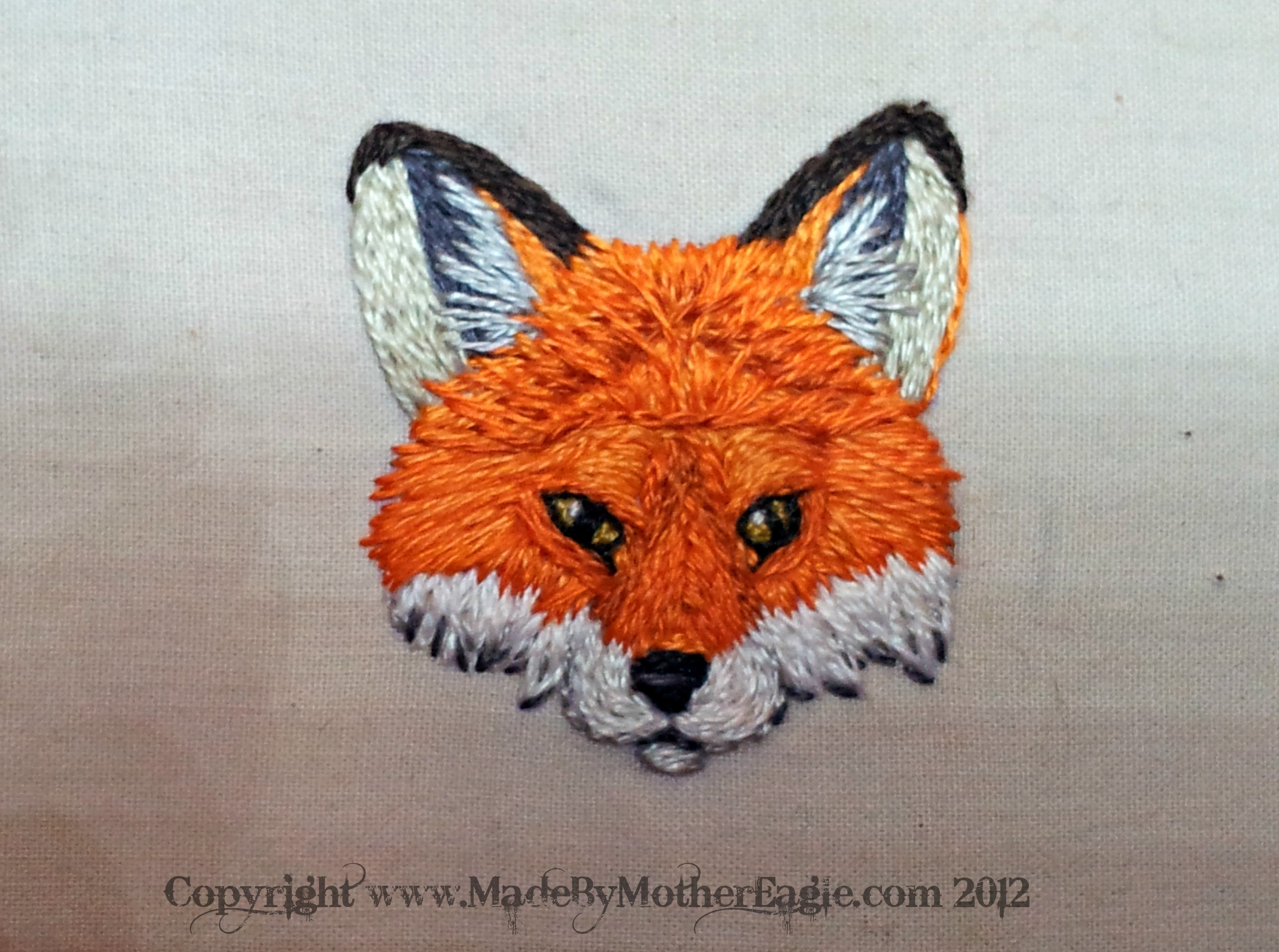 Fox Embroidery Pattern Fox Face