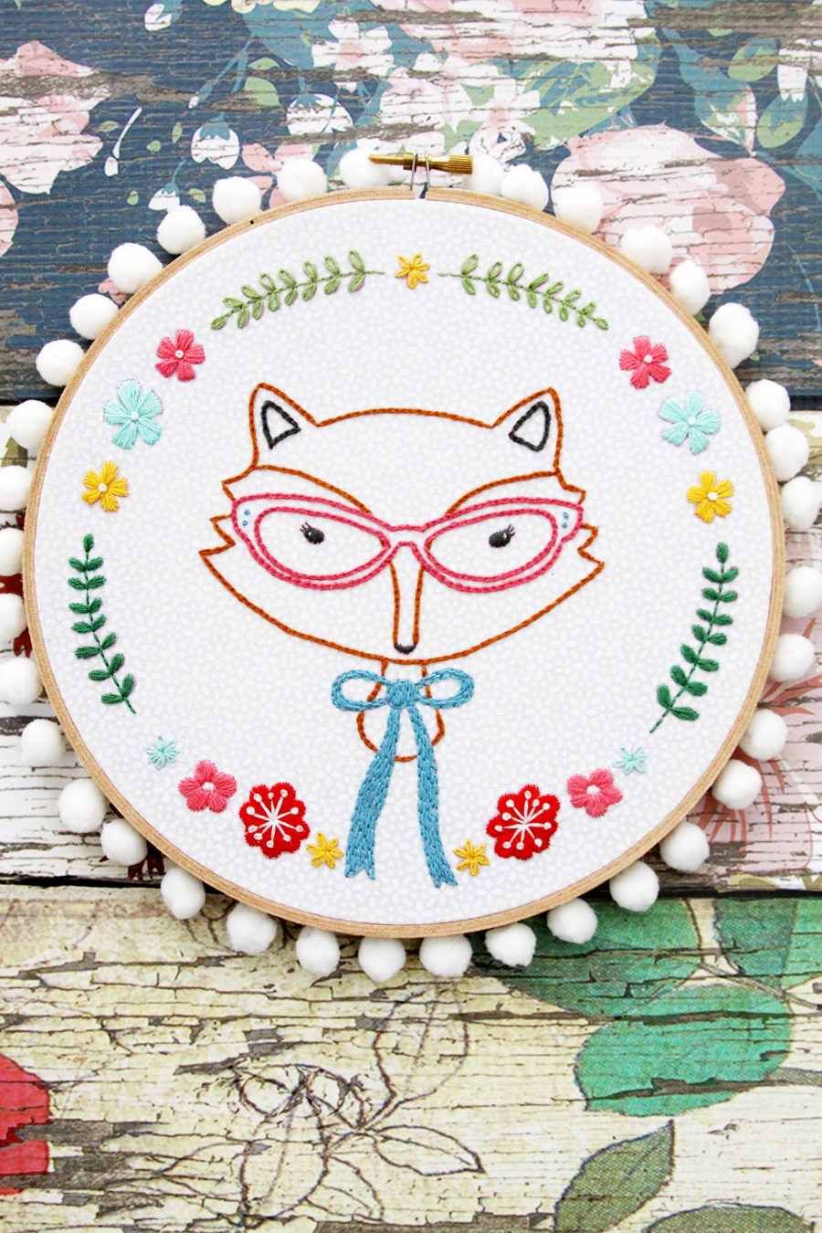Fox Embroidery Pattern Fox Portrait Embroidery Pattern