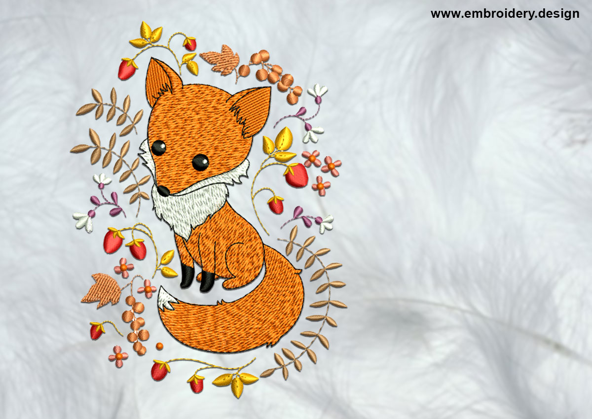 Fox Embroidery Pattern Foxwithplantsembroiderydesigns Embroidery Design