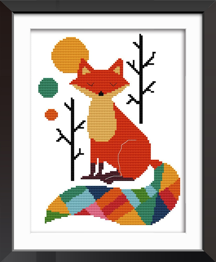 Fox Embroidery Pattern Us 648 Seven Color Fox Cartoon Pattern Counted Cross Stitch 11ct 14ct Dmc Cross Stitch Sets Kits Embroidery Home Decor Needlework In Package From