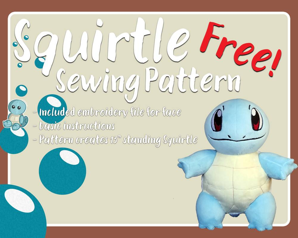 Free Brother Embroidery Patterns Squirtle Free Sewing Pattern Fire N Fluff On Deviantart