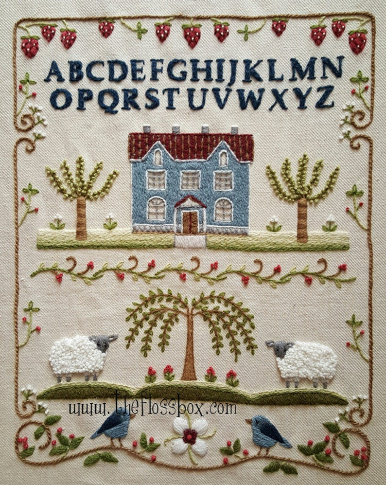 Free Crewel Embroidery Patterns Crewel Sampler Embroidery Pattern And Kit