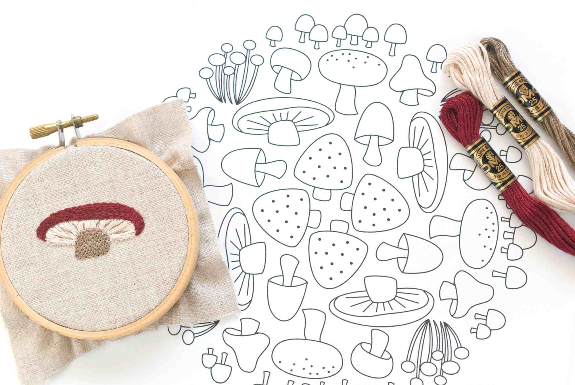 Free Crewel Embroidery Patterns Mushroom Mosaic Free Embroidery Pattern