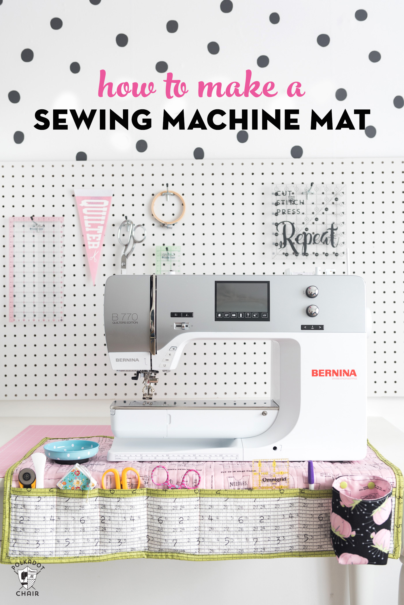 Free Embroidery Machine Patterns Stay Organized With This Diy Sewing Machine Mat The Polka Dot Chair