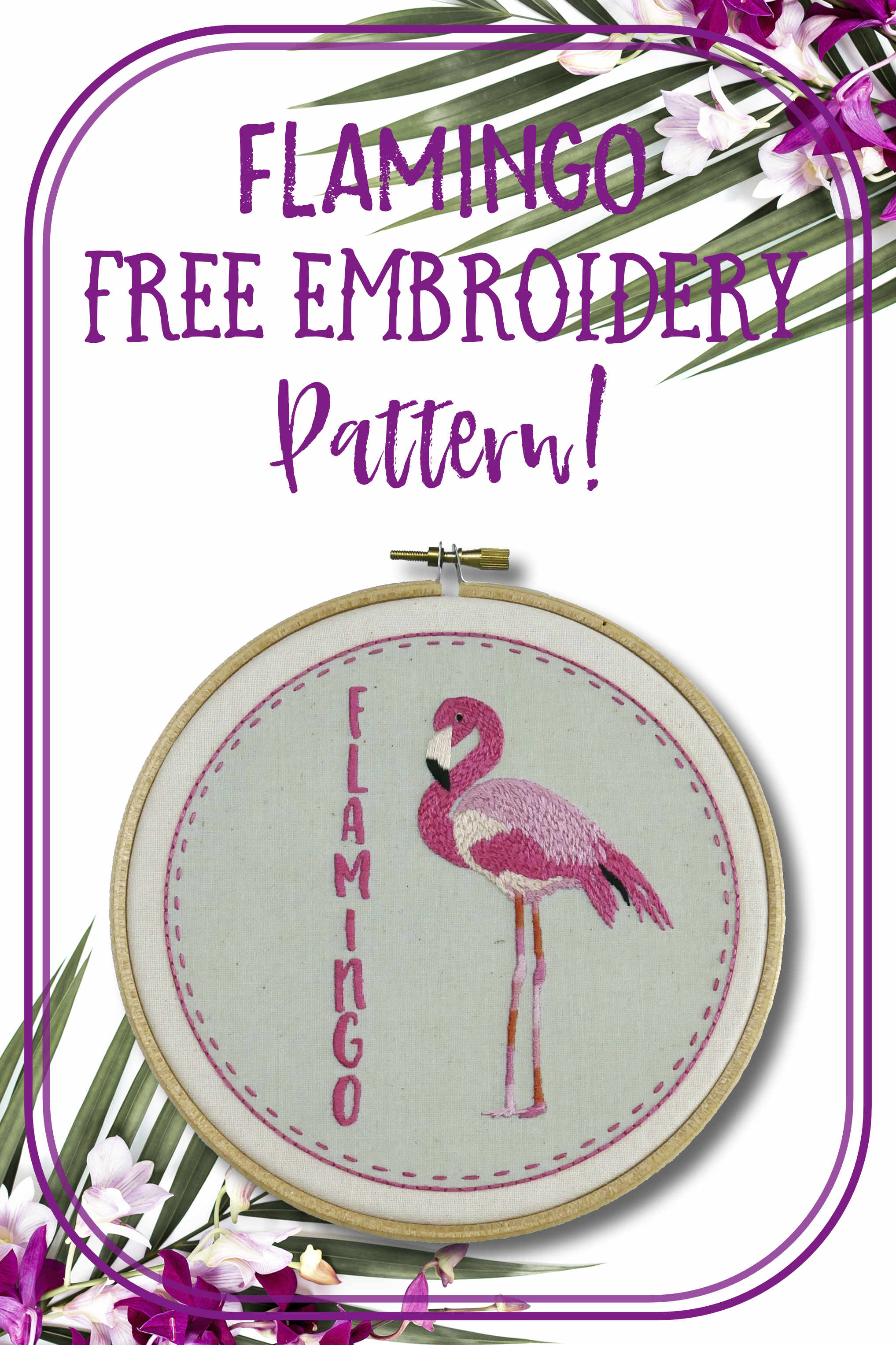 Free Embroidery Pattern Free Flamingo Embroidery Pattern Nog Pepper Me Craft Kit