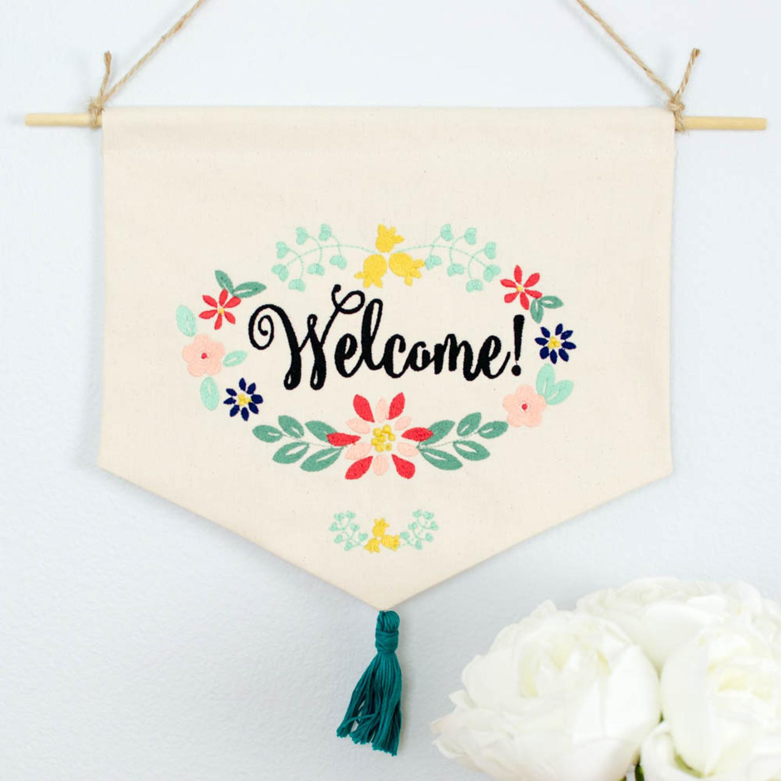 Free Embroidery Pattern Free Project Welcome Wreath Machine And Hand Embroidery Designs