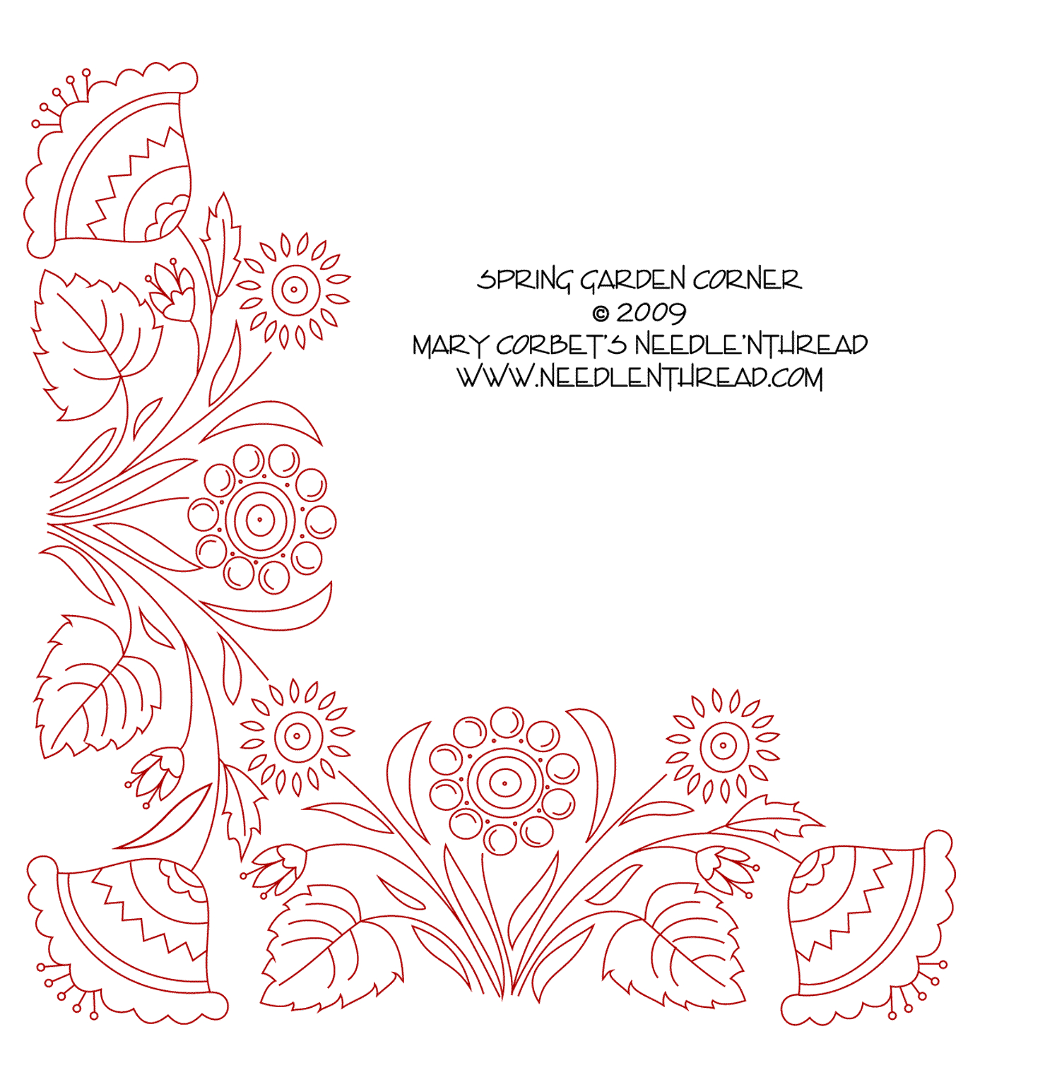 Free Hand Embroidery Patterns For Tea Towels Free Hand Embroidery Design Spring Garden Corner Needlenthread