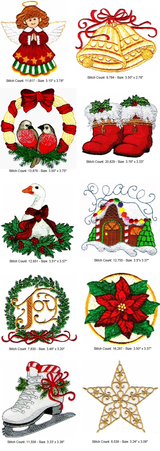 Free Machine Embroidery Patterns Christmas Collection Machine Embroidery Designs 1999 Golden
